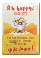 Schutzengel-Glückwunschkarte „Oh happy birthday!“