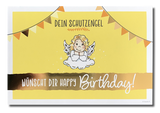 Postkarte „Dein Schutzengel wünscht Dir Happy Birthday!“